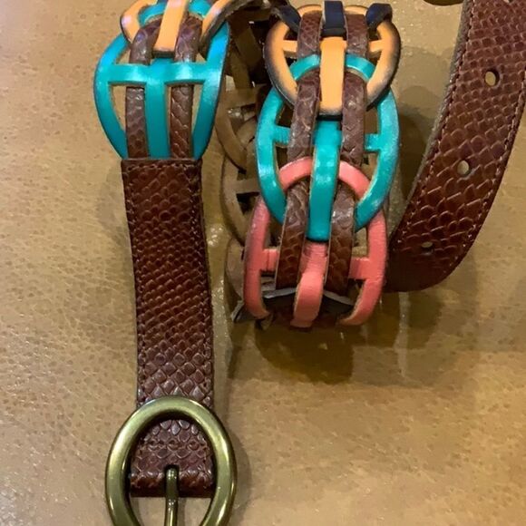 Fossil multicolor leather link belt Size  Small S - Picture 9 of 12